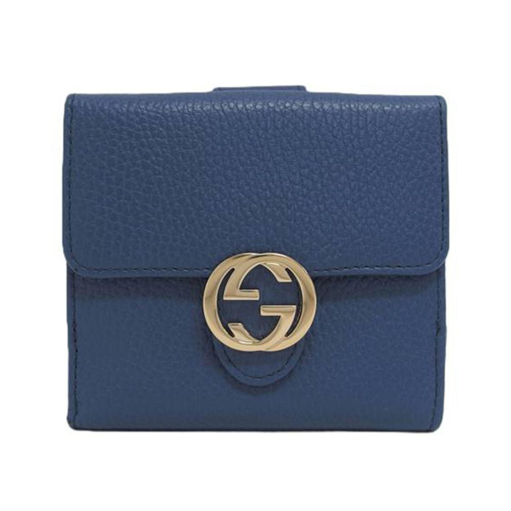 Gucci Interlocking G W Hook Bi-Fold Wallet Blue - image 1